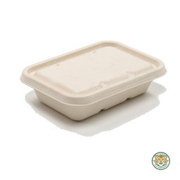 Bagasse Rectangular Box / 550ml / Brown (RM0.2716/pc)