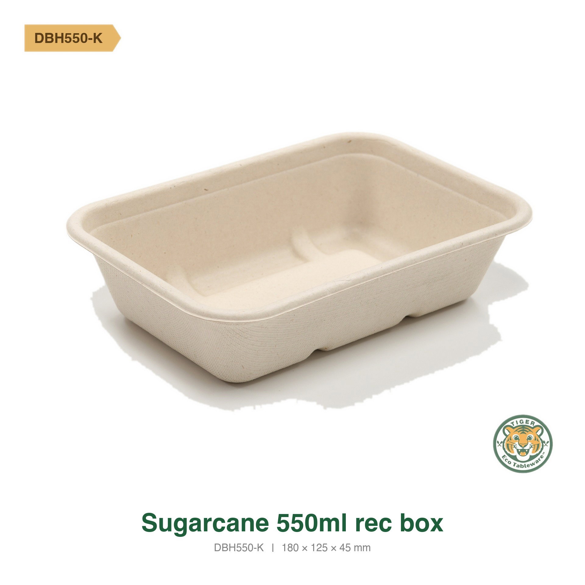 Bagasse Rectangular Box / 550ml / Brown (RM0.2716/pc)_0