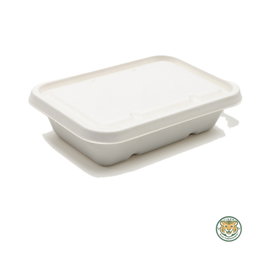 Bagasse Rectangular Box / 550ml / White (RM0.2716/pc)
