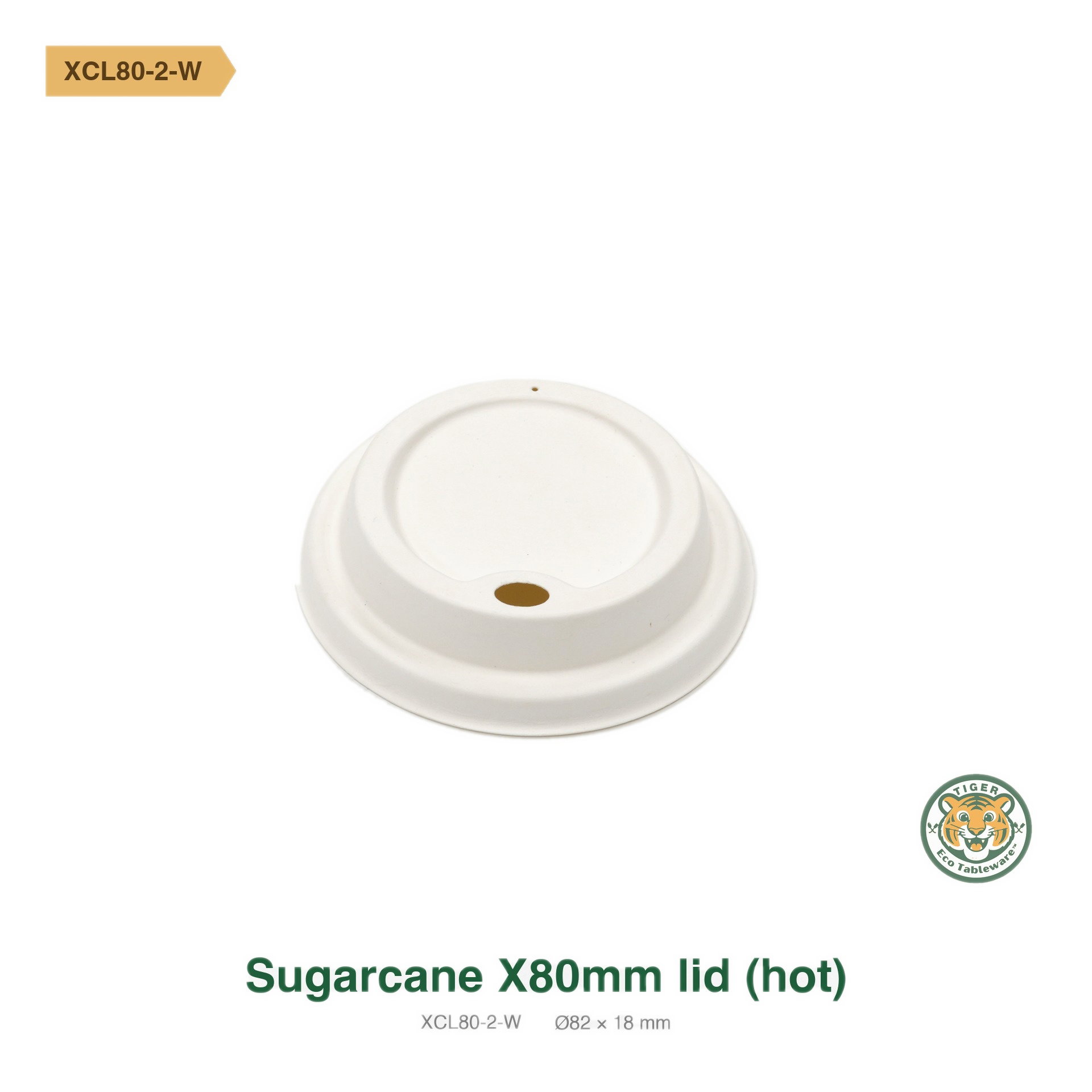 Bagasse Hot Cup Lid 80mm / White (RM0.1529/pc)_0