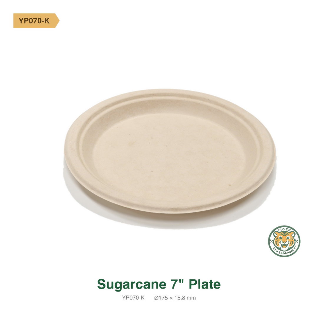 Bagasse 7" Plate / Brown (RM0.1356/pc)