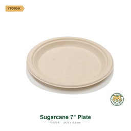 Bagasse 7" Plate / Brown (RM0.1356/pc)