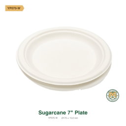 Bagasse 7" Plate / White (RM0.1356/pc)