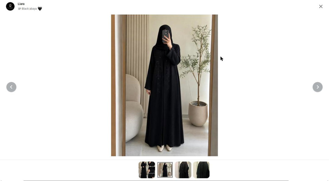 Liara Black Abaya with Subtle Front Embroidery