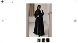 Liara White Trim Open Abaya