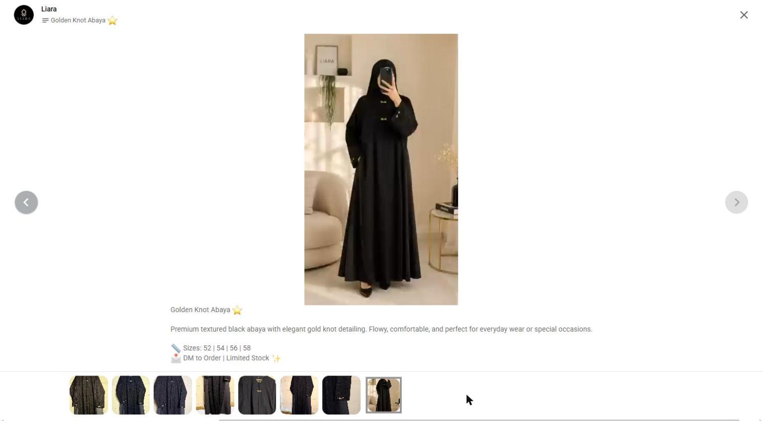 Liara Golden Knot Abaya_0
