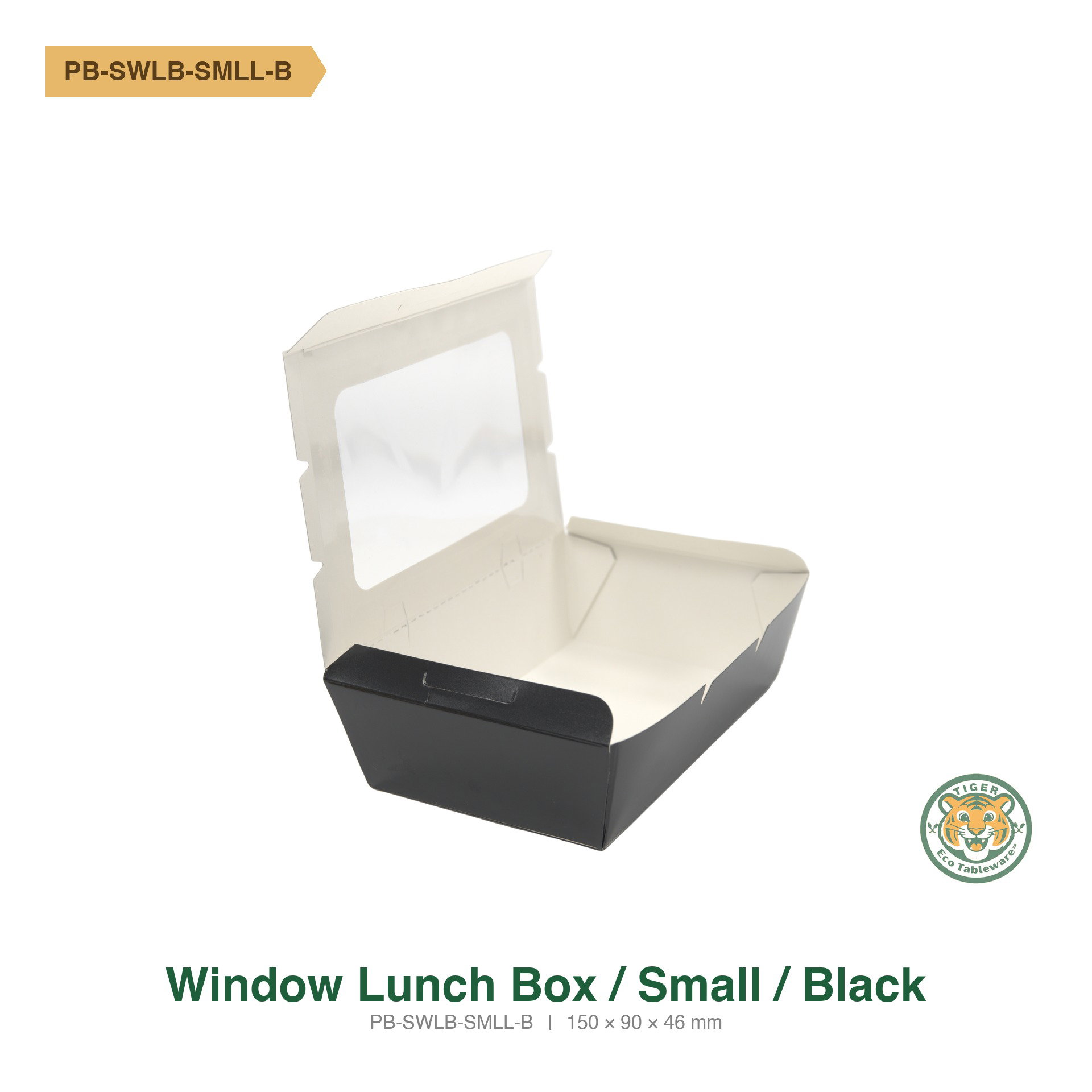 Paper Window Lunch Box / Small / Black (RM0.3849/pc)_1