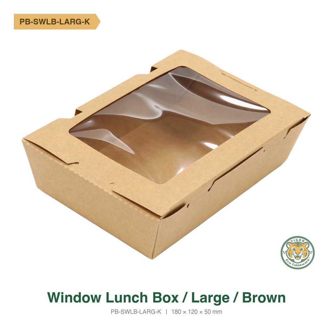 Paper Window Lunch Box / Large / Brown (RM0.39/pc)