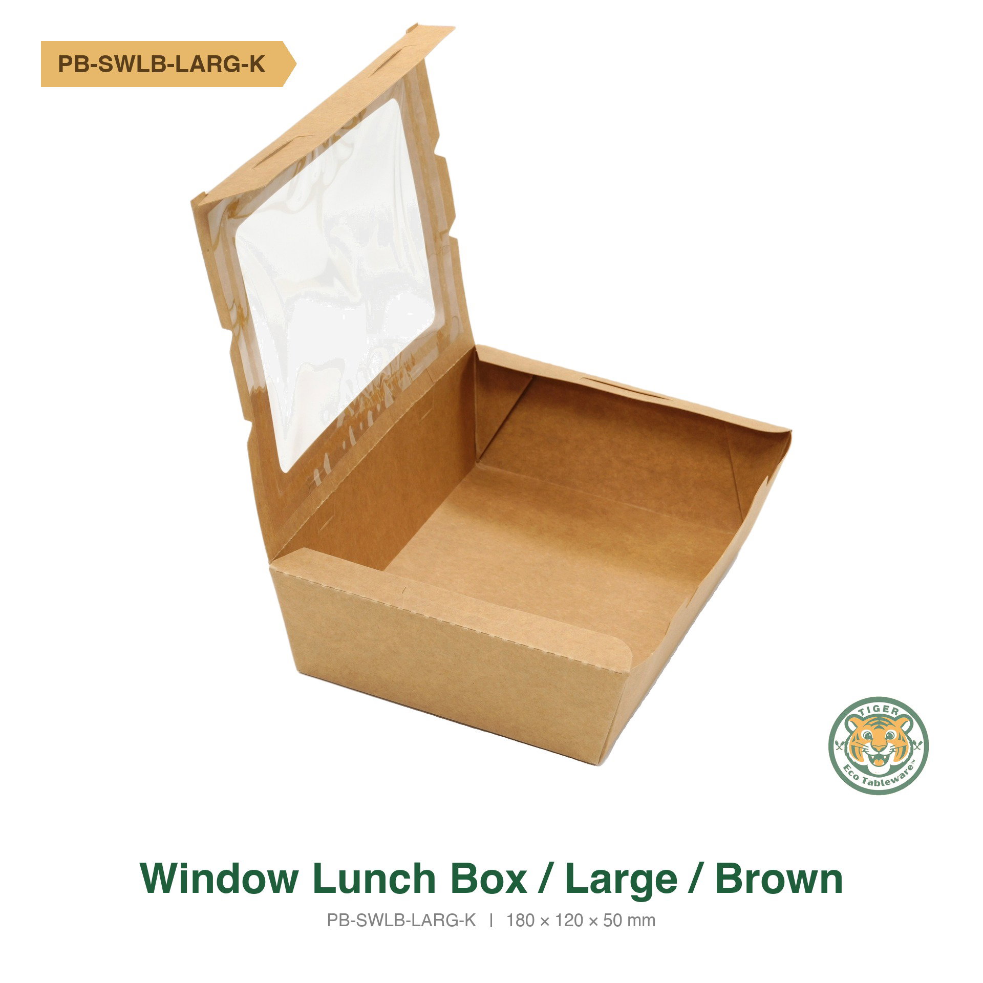 Paper Window Lunch Box / Large / Brown (RM0.39/pc)_1