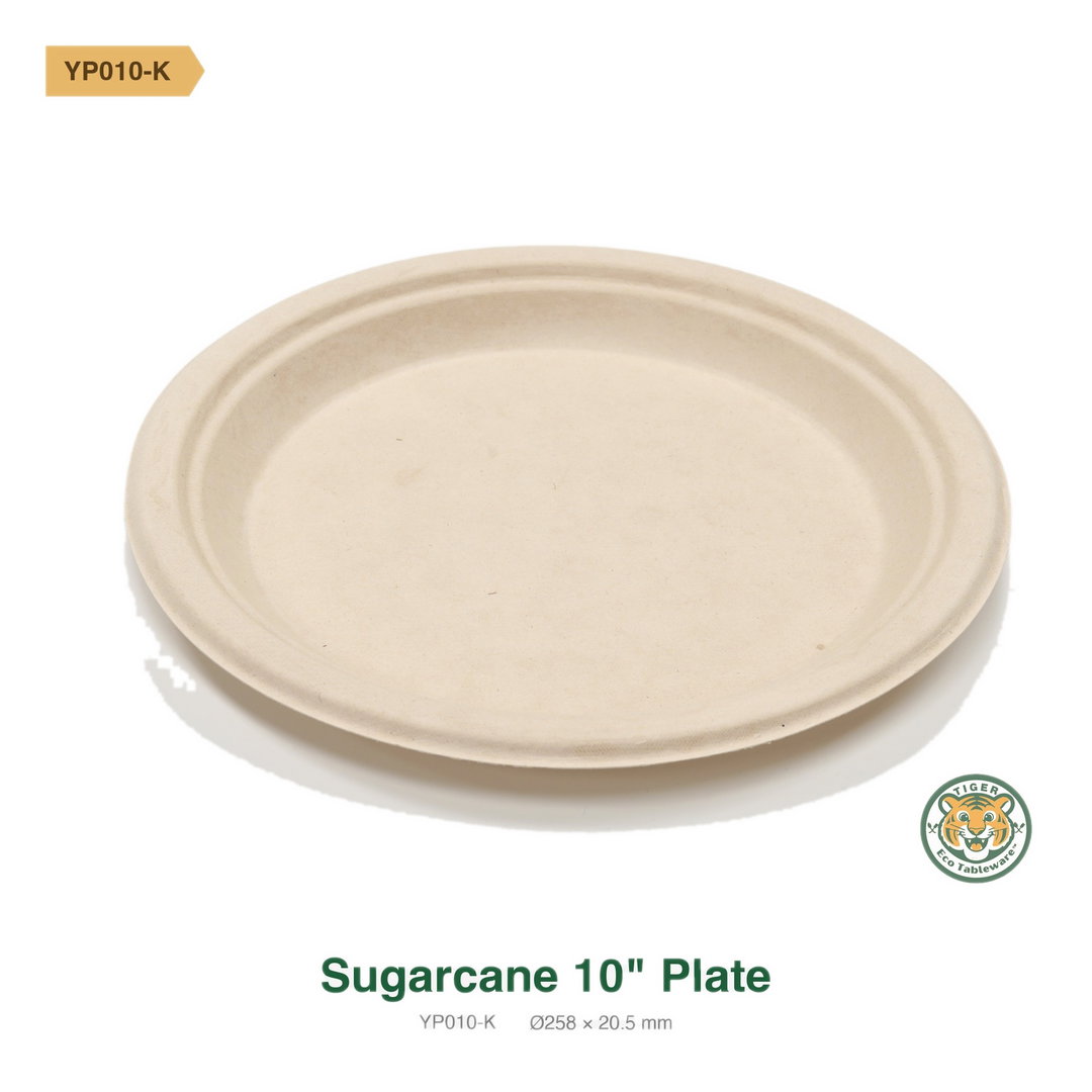 Bagasse 10" Plate / Brown (RM0.3386/pc)