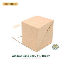 Paper Window Cake Box / #1 / Brown (RM0.32/pc)