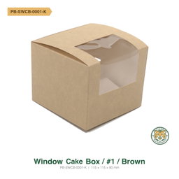 Paper Window Cake Box / #1 / Brown (RM0.32/pc)