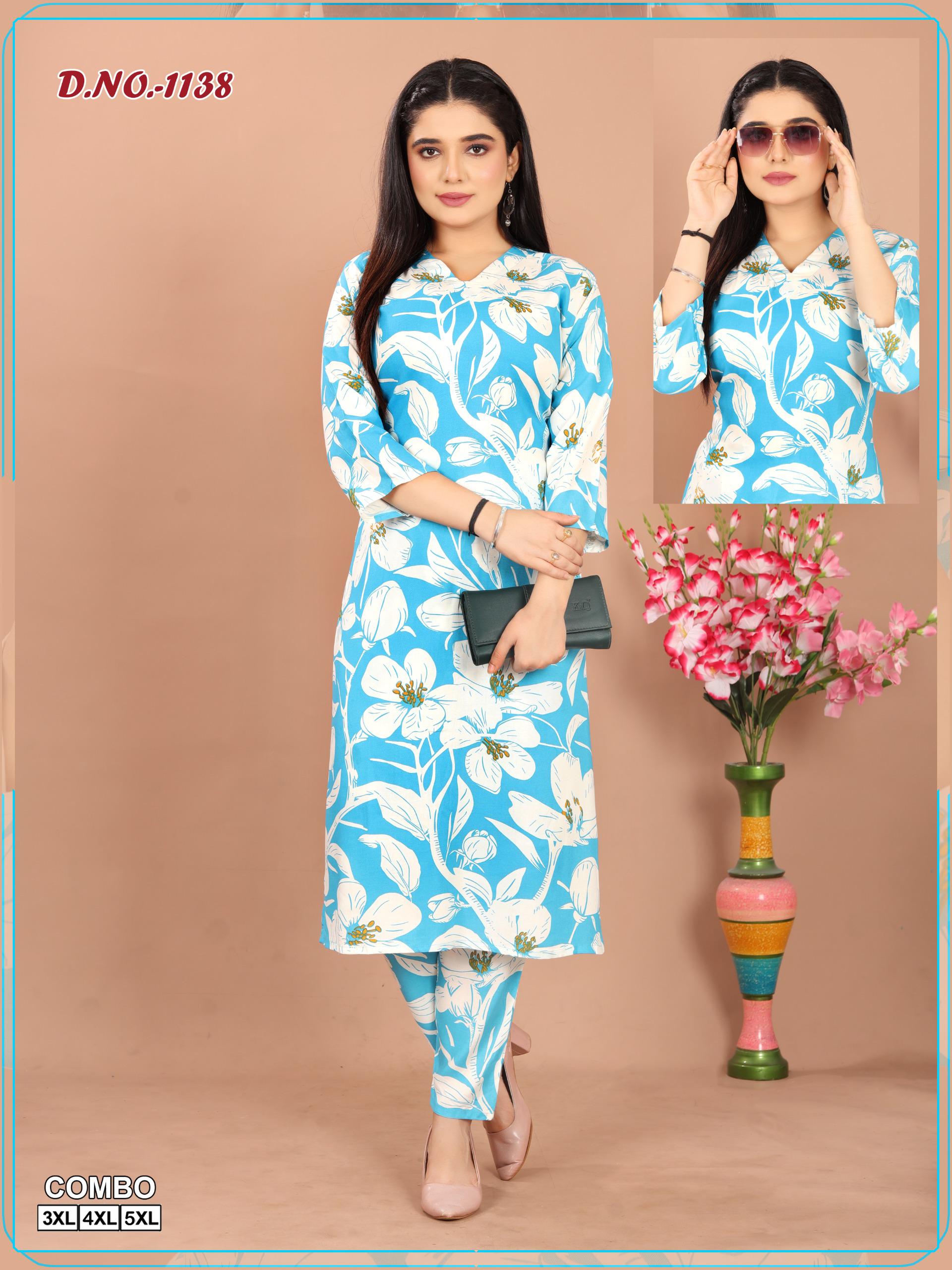 Cotton Women Kurti With Bottomwear_4