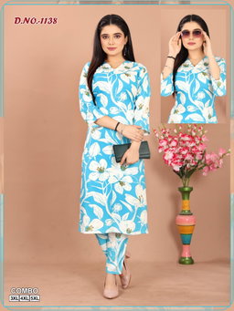 Cotton Women Kurti With Bottomwear