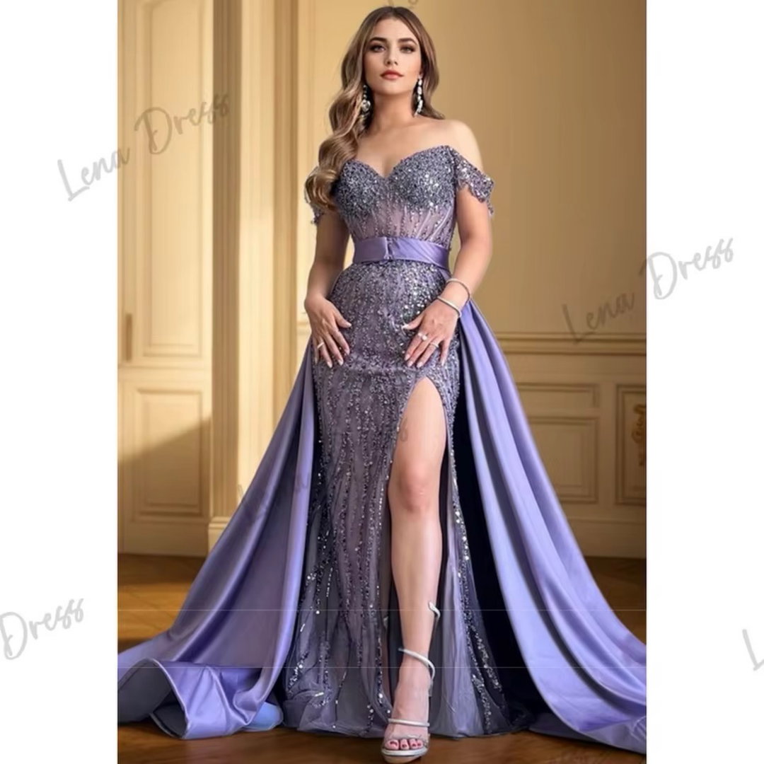 Robe de soirée luxueuse pour femmes, fourreau en tissu extensible, robe de célébrité, Rose, épaules dénudées,