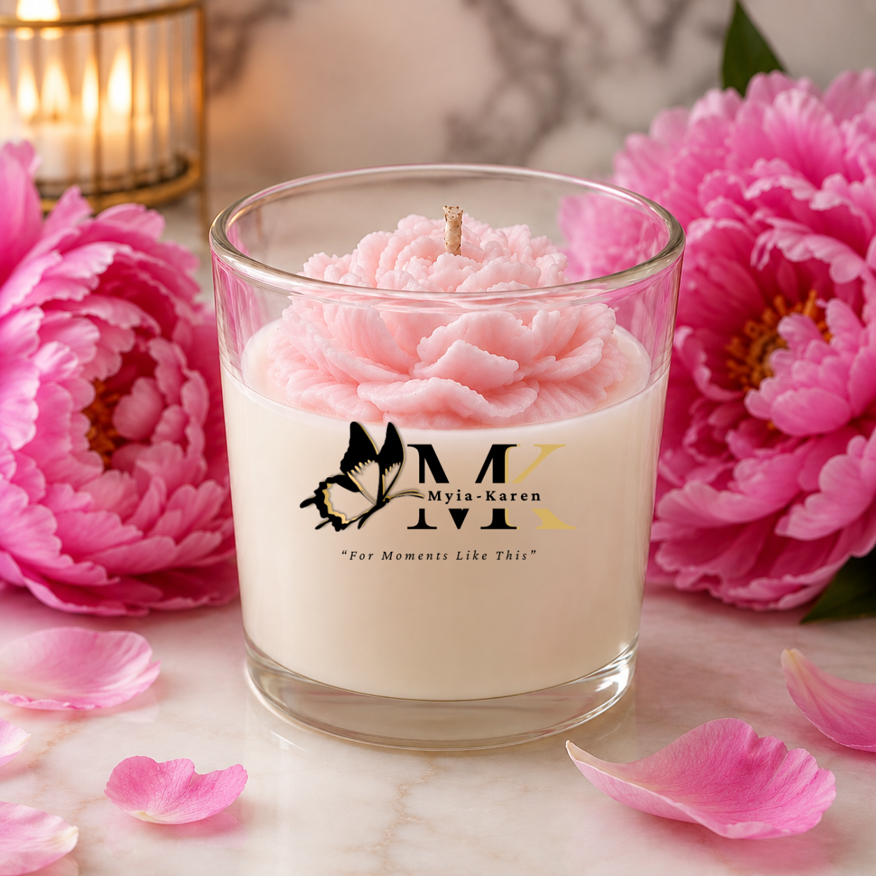Peony Blooms Scented Candle_1