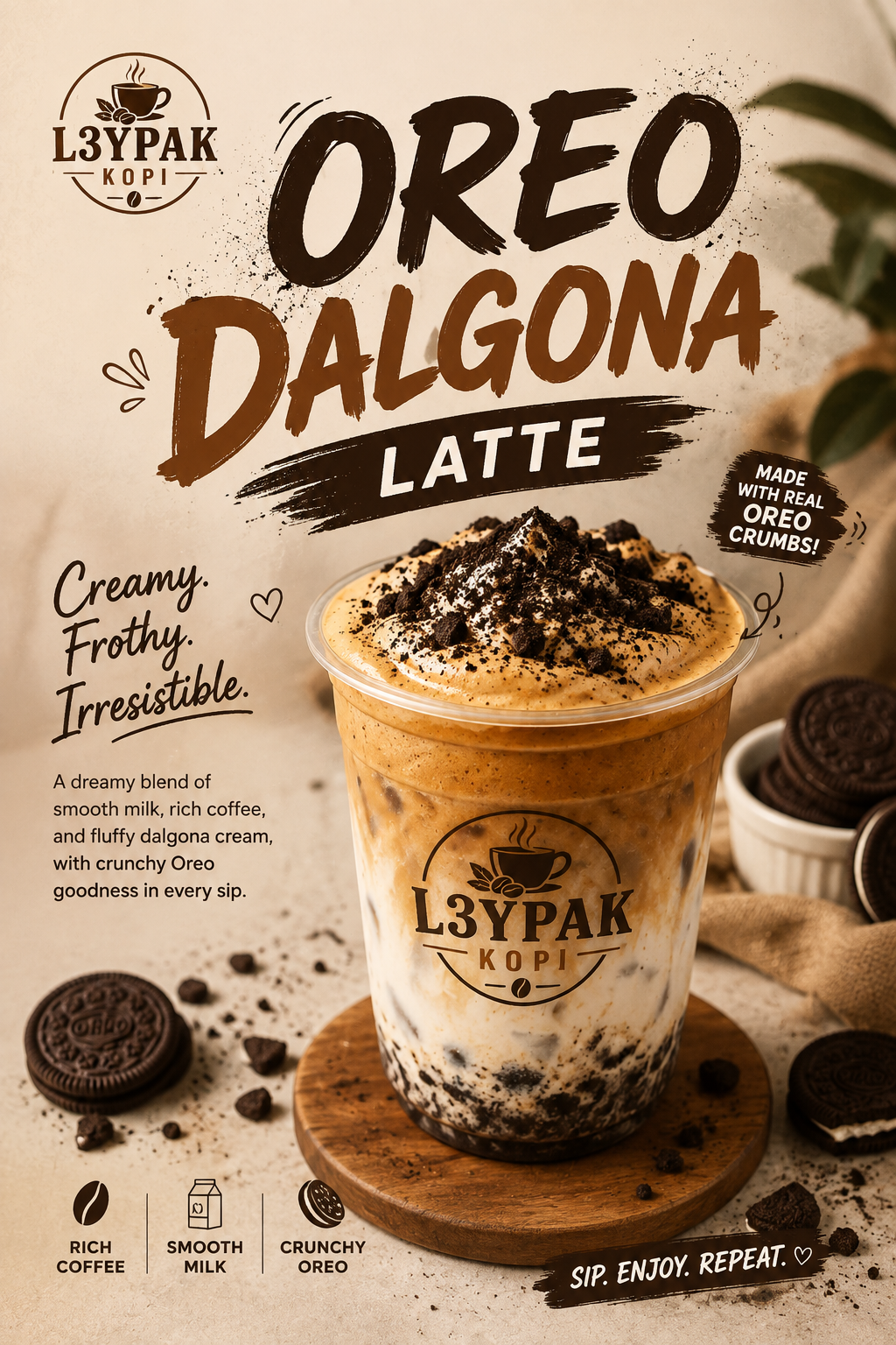 Oreo Dalgona Latte