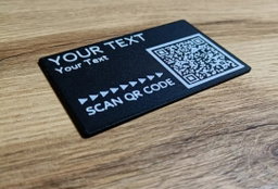 Customised business cards and Qr code stand.