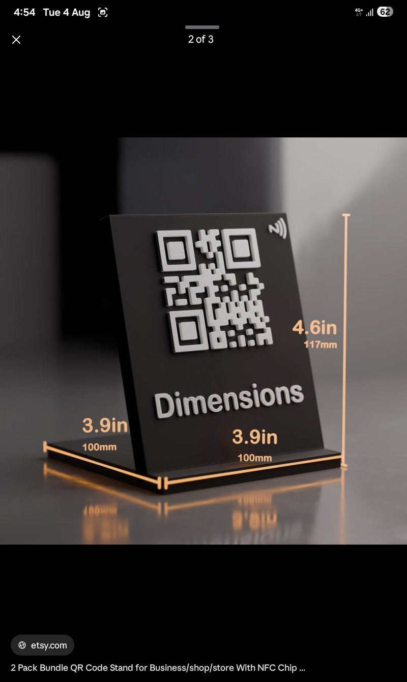 Customised business cards and Qr code stand._1