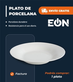 *🔹Platos de Porcelana Blanco, una Unidad*- Factura