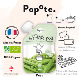 Popote Organic Peas Puree 120g (Exp 28 Apr 27)