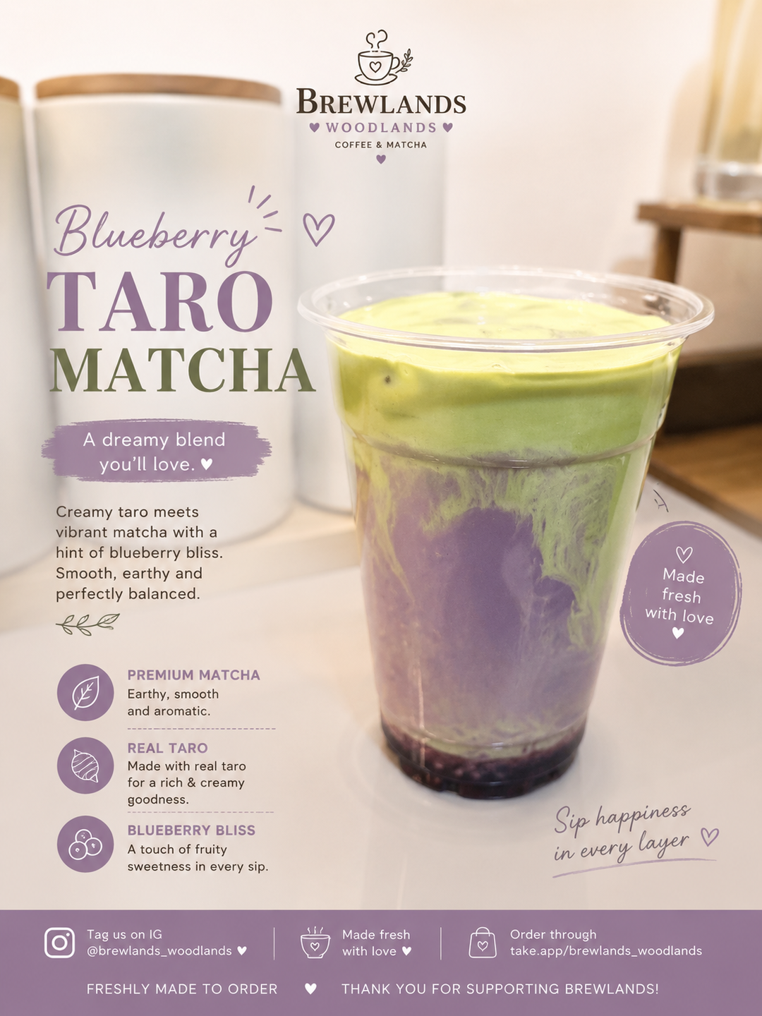 Blueberry Taro Matcha
