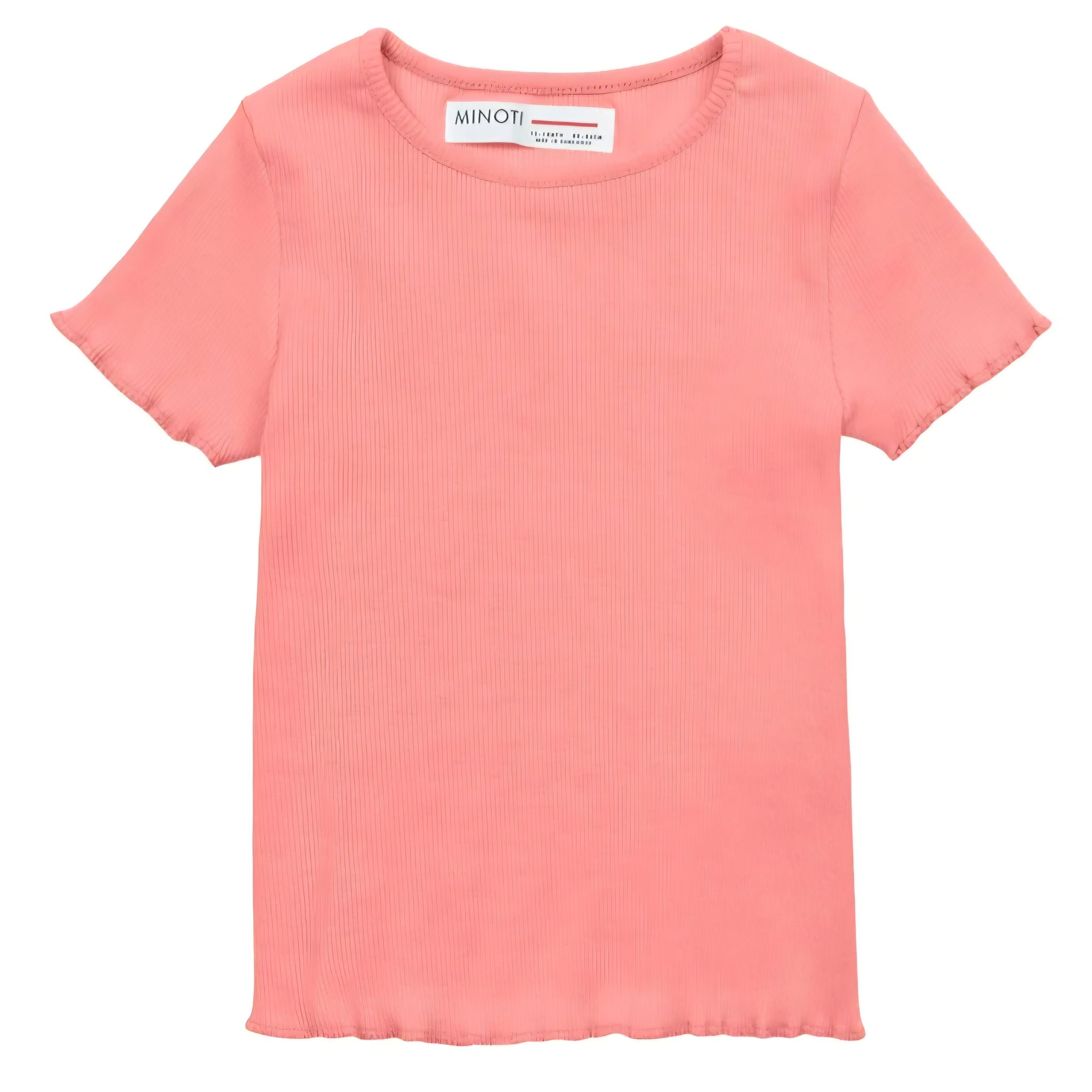 Minoti Girls Ribbed T-Shirt | Coral _0