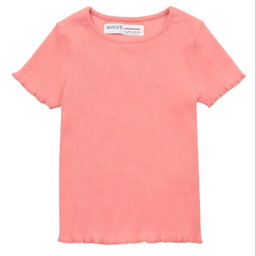 Minoti Girls Ribbed T-Shirt | Coral 