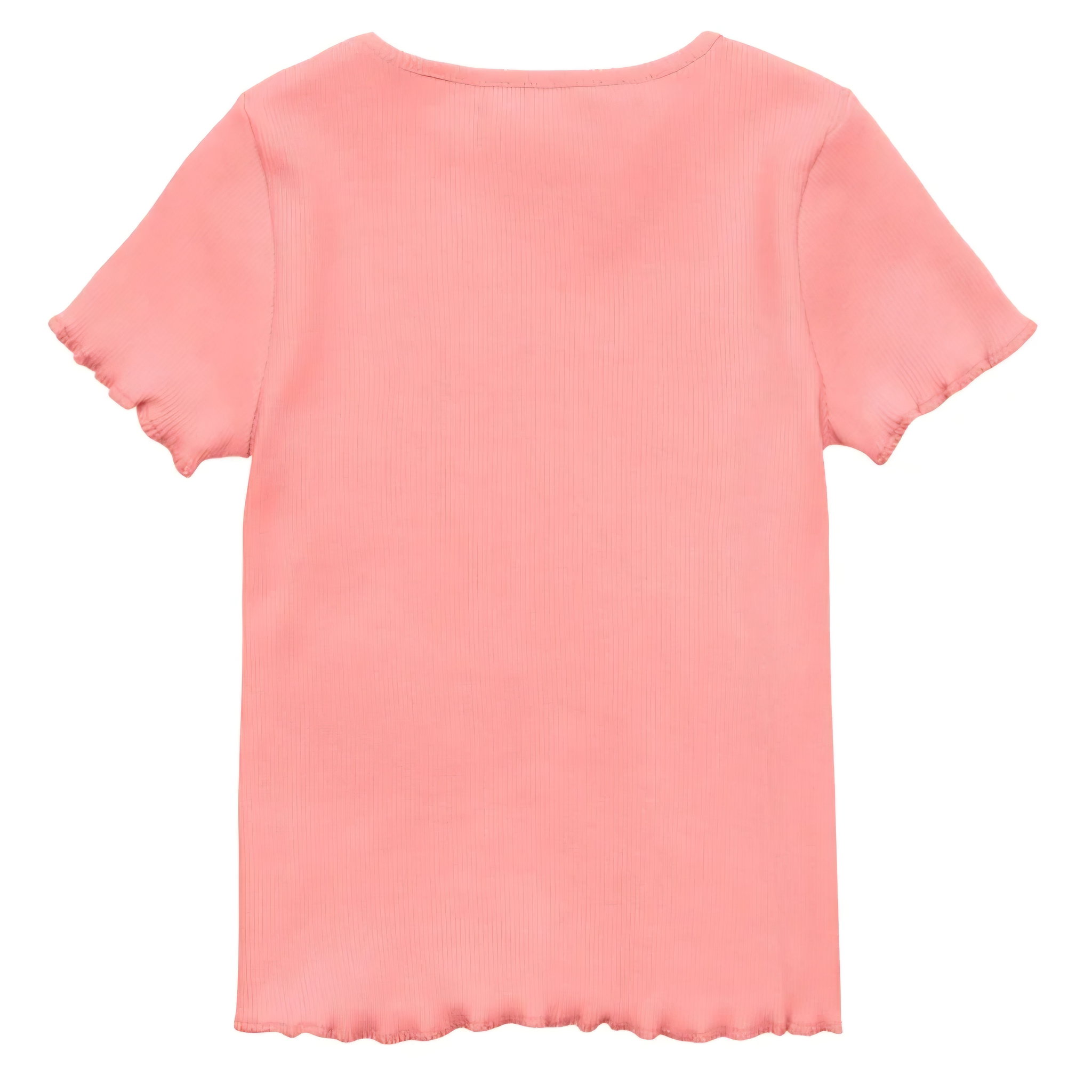 Minoti Girls Ribbed T-Shirt | Coral _1