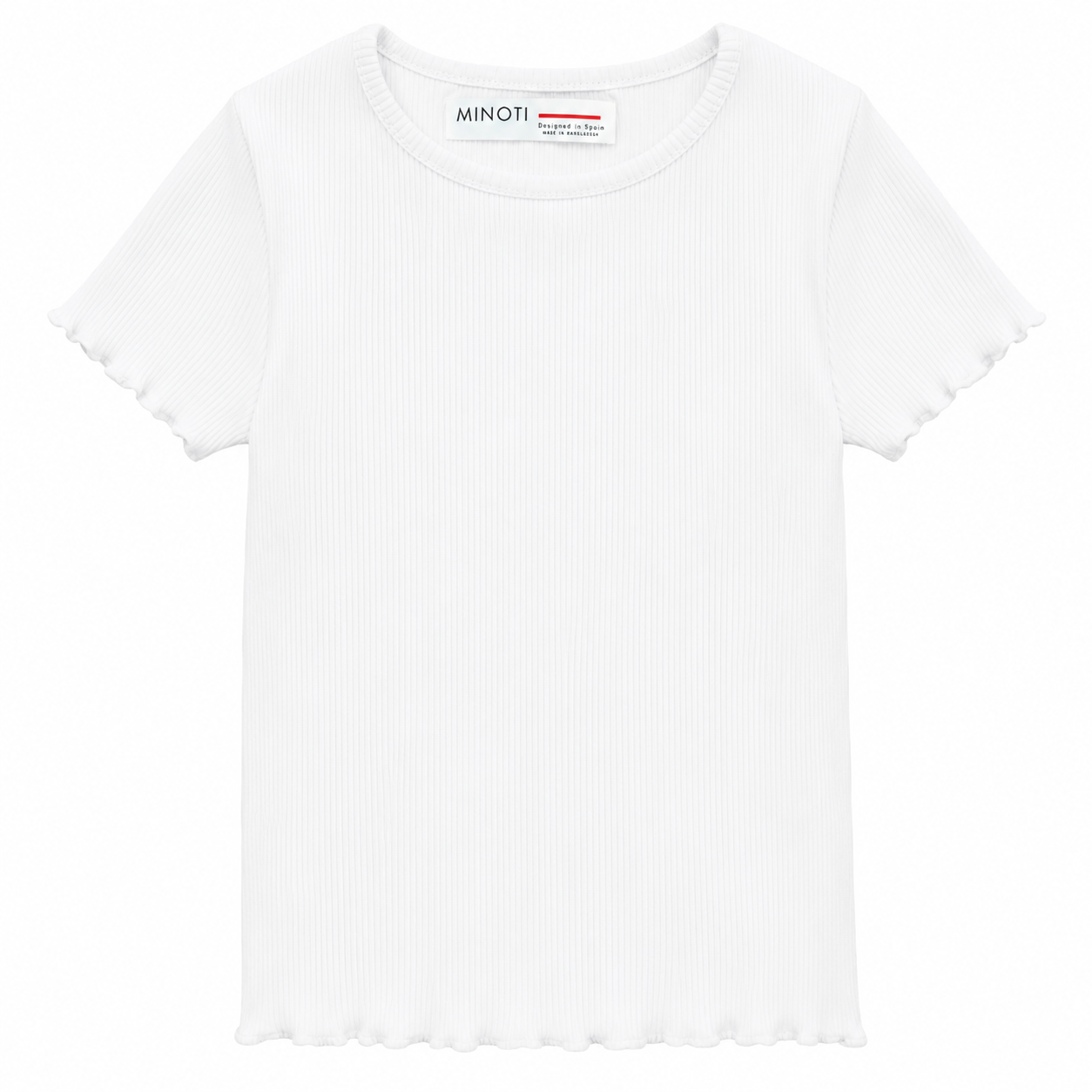 Minoti Girls T-Shirt | Ribbed  | White _0