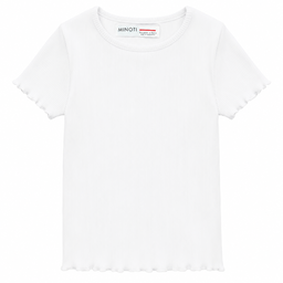 Minoti Girls T-Shirt | Ribbed  | White 