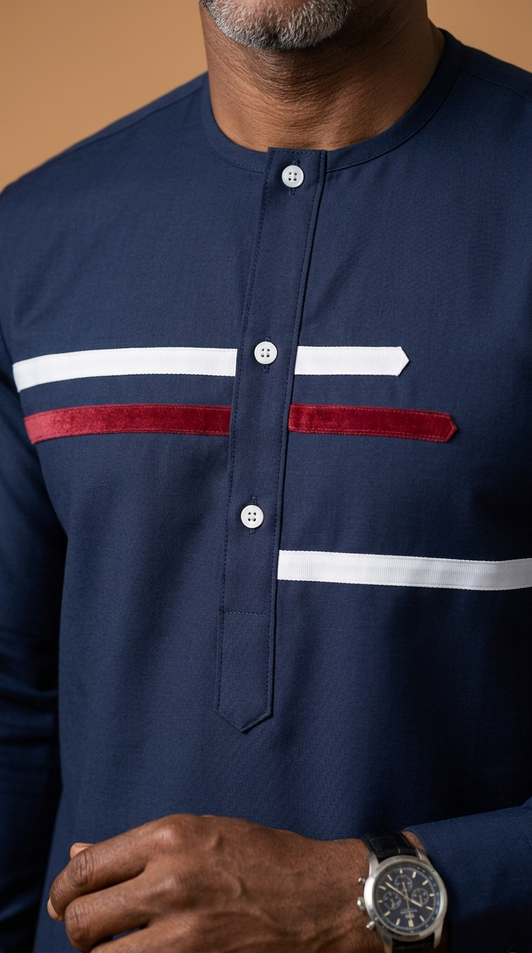 Chemise Africaine  Bleue de nuit M2_0