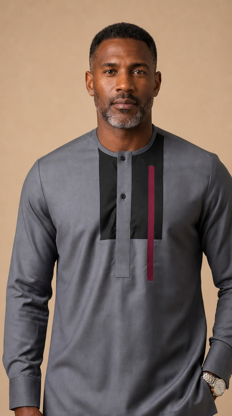 Chemise Africaine Grise M1
