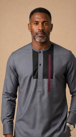 Chemise Africaine Grise M1