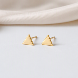 Gold Triangle Stud Earrings