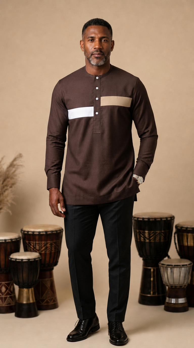 Chemise Africaine Marron M2
