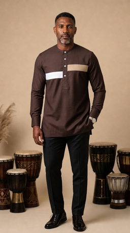Chemise Africaine Marron M2