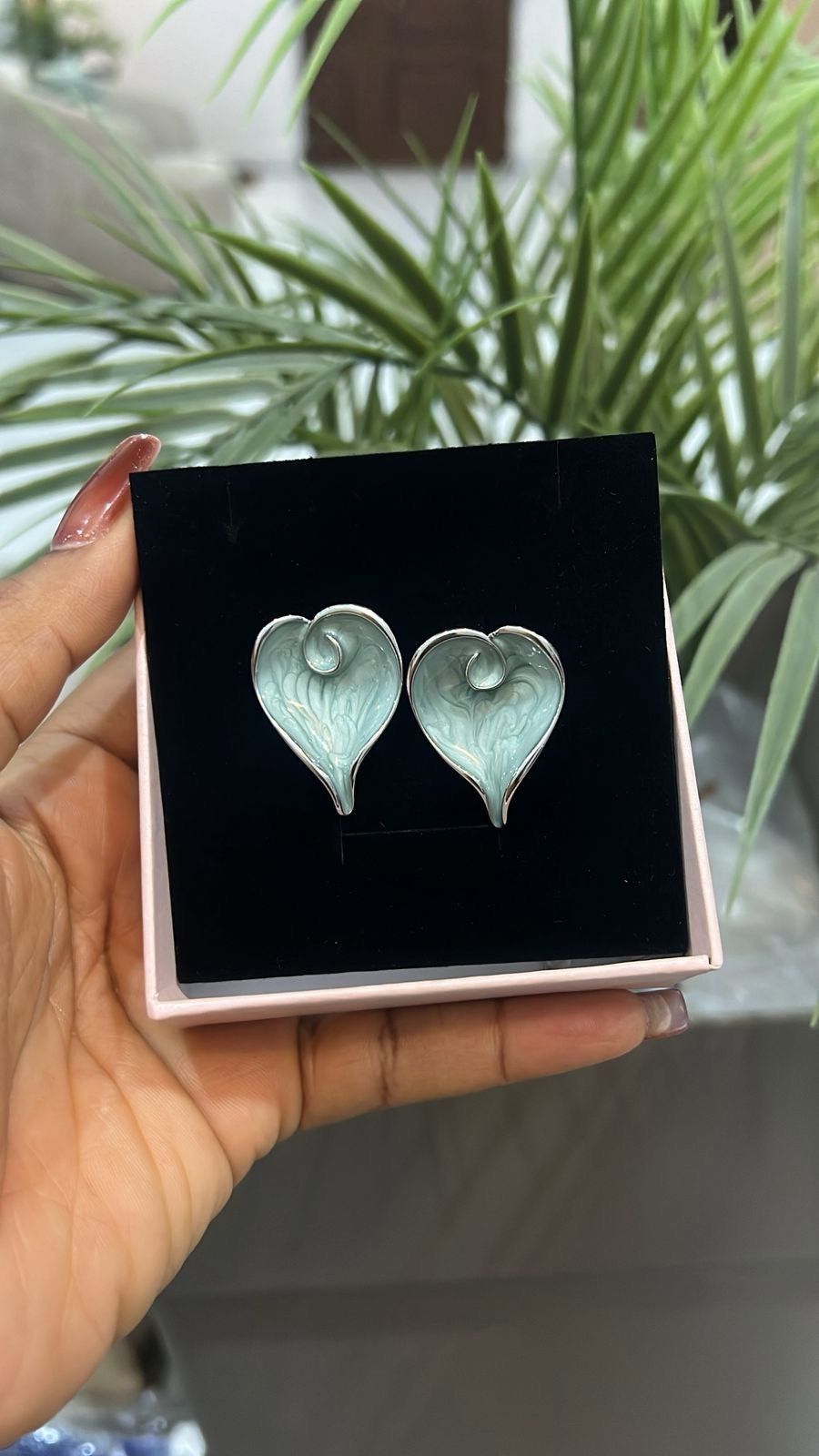 Crystal Heart Outline Earrings