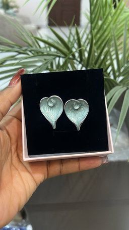 Crystal Heart Outline Earrings