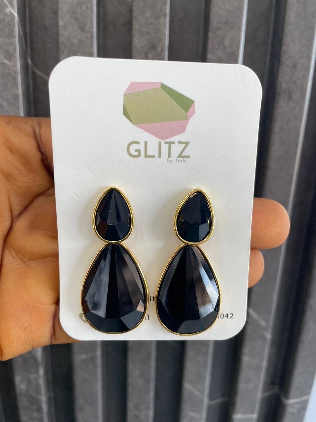 Black Crystal Cluster Earrings