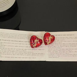 Red Heart Crystal Earrings
