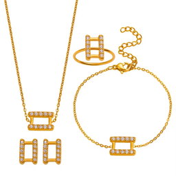 Rectangle Zircon Four Piece Set
