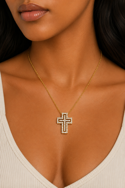 Zircon Cross Pendant Necklace