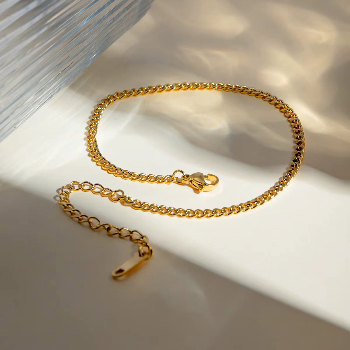Stainless Steel Cuban Link Anklet_0