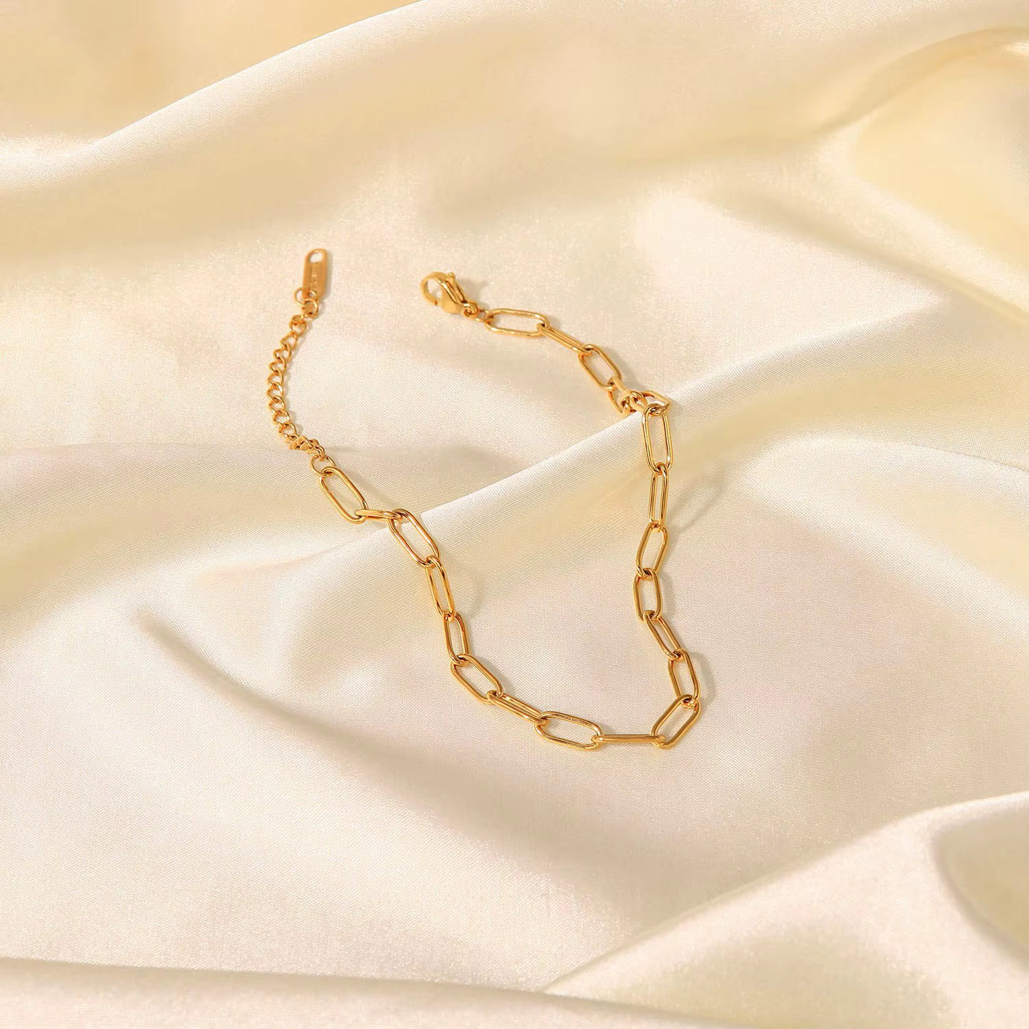 Stainless Steel Paper Clip Anklet_0