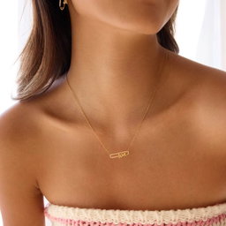 18K Gold Love Letter Rhinestone Necklace