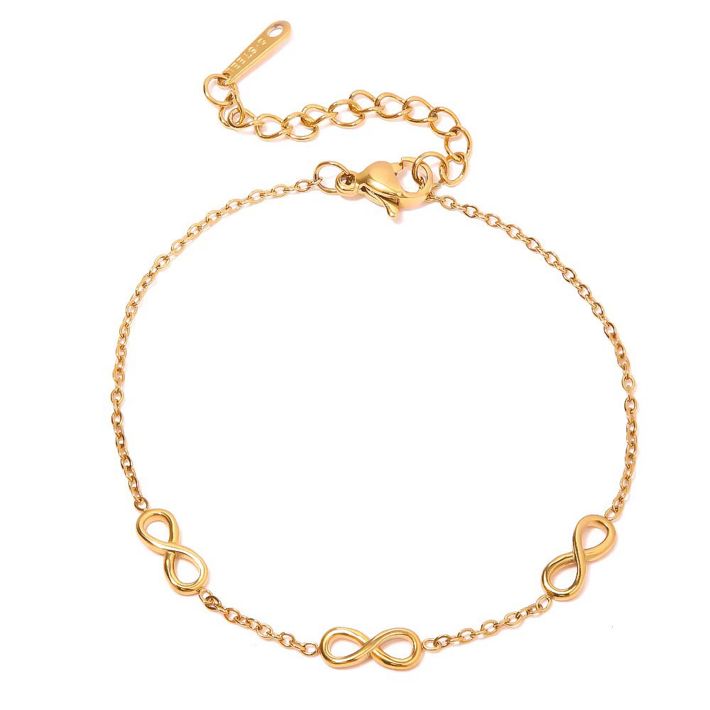 18K Gold Infinity Thin Bracelet
