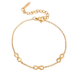 18K Gold Infinity Thin Bracelet