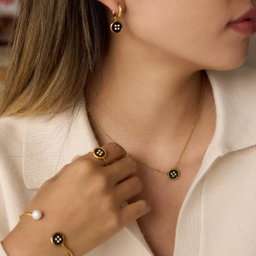 Black & White Enamel Jewelry Set