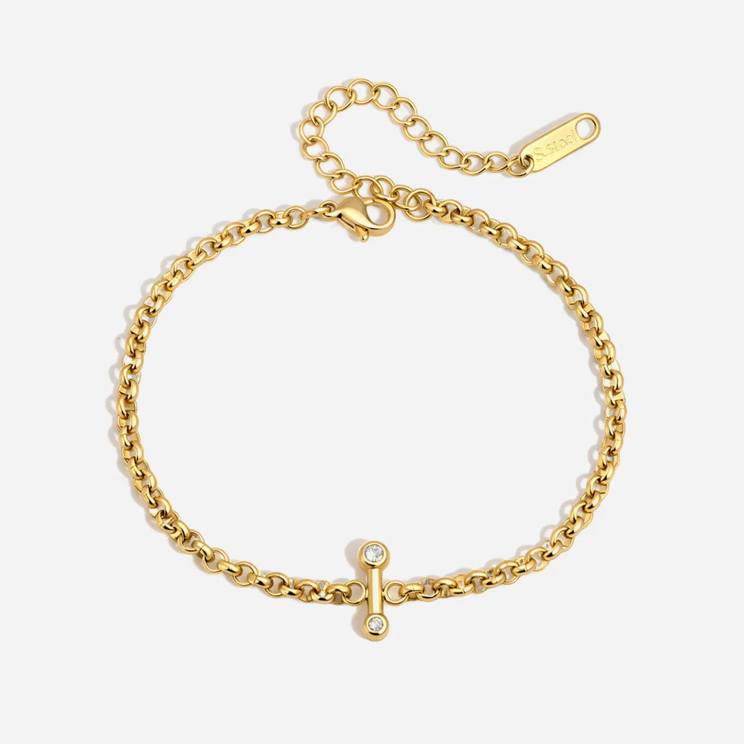 18K Gold Multi-Shape Zircon Bracelet